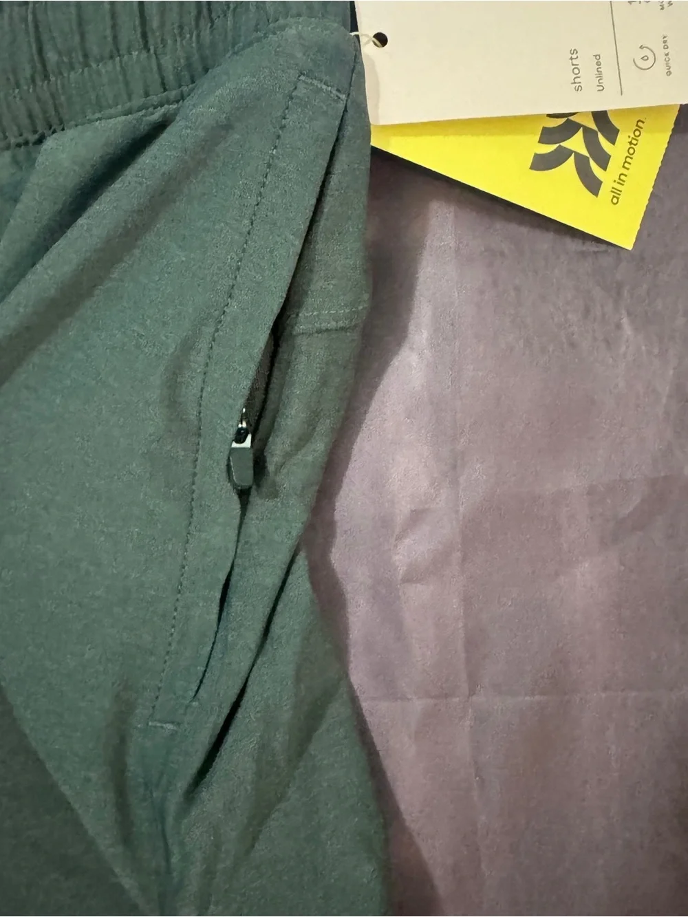 All in motion Men's Elastic Waist Athletic Shorts - Forest Green‎